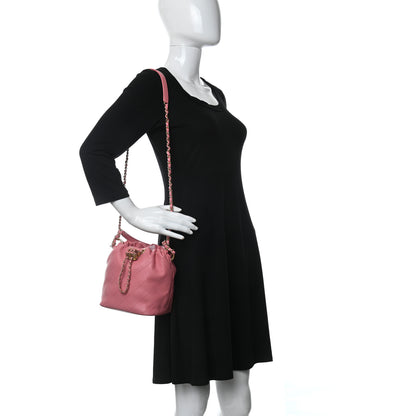 Chanel Lambskin Quilted Antique Signs Drawstring Bag Pink 2 of 9