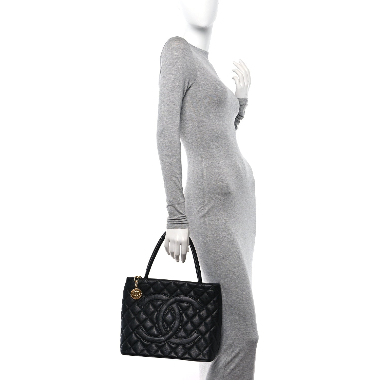 Chanel Caviar Quilted Medallion Tote Black 2 of 10