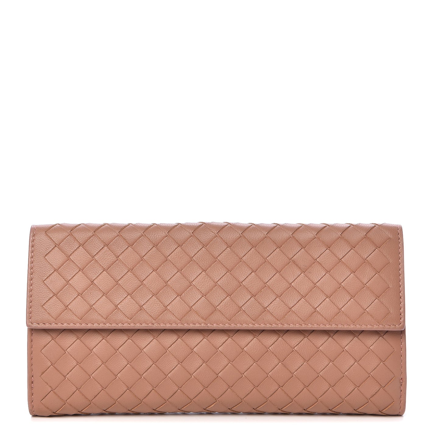 Nappa Intrecciato Continental Wallet Dusty Rose