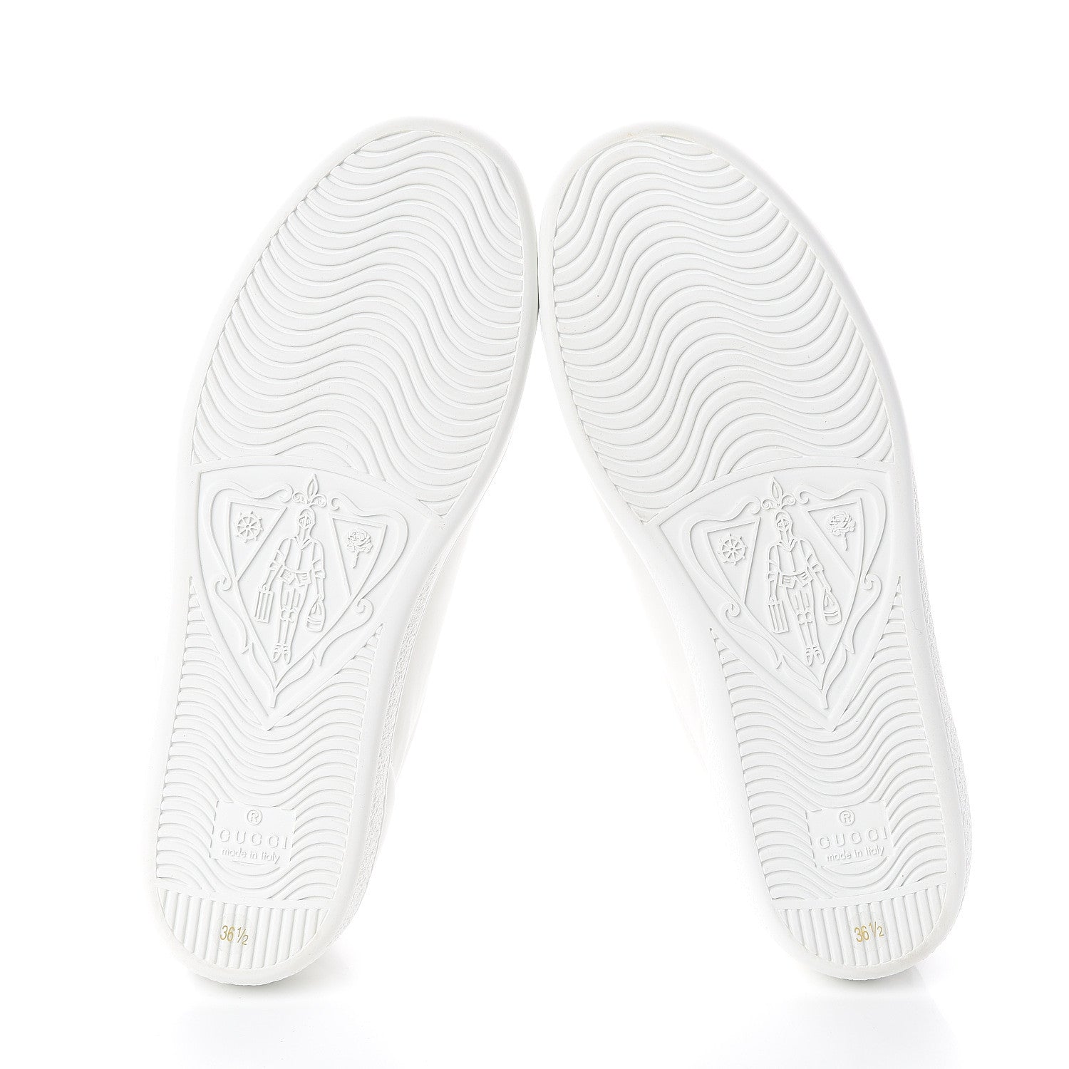 Gucci Calfskin Interlocking G Perforated Womens Ace Sneakers 36.5 White Grey Sky 5 of 7