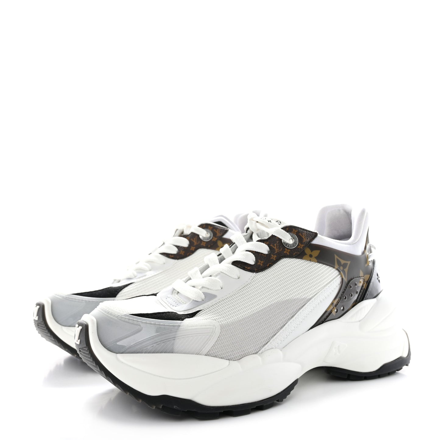 Monogram Calfskin Run 55 Sneakers 38.5 White