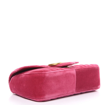 Gucci Velvet Matelasse Small GG Marmont Shoulder Bag Light Raspberry Rose 3 of 10