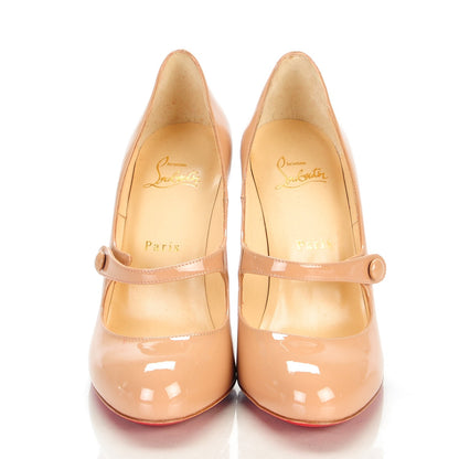 Christian Louboutin Patent Charlene 100 Pumps 38 Nude 2 of 7