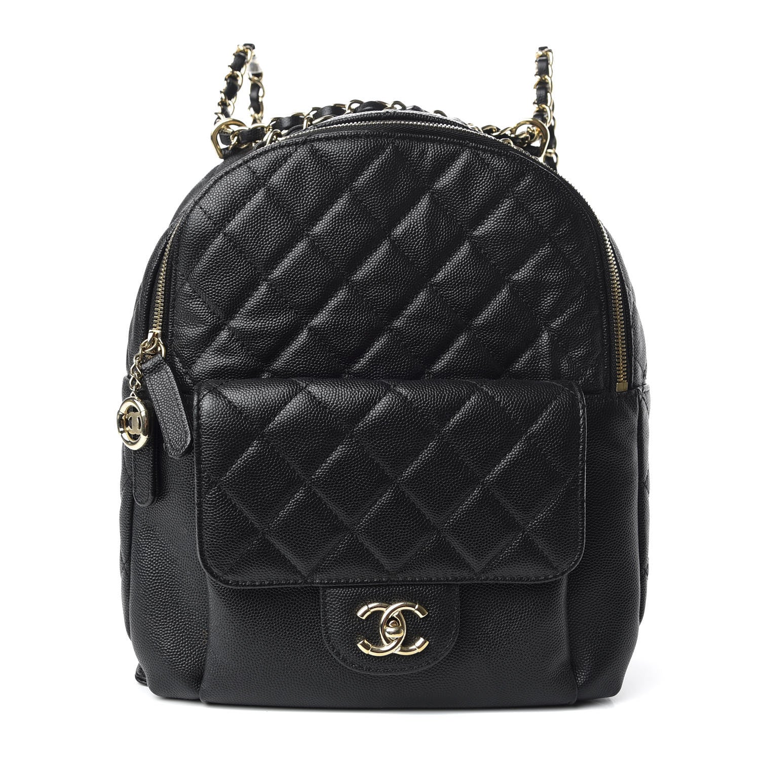 Chanel Caviar Quilted Medium Zip Around Backpack Black 1 of 9