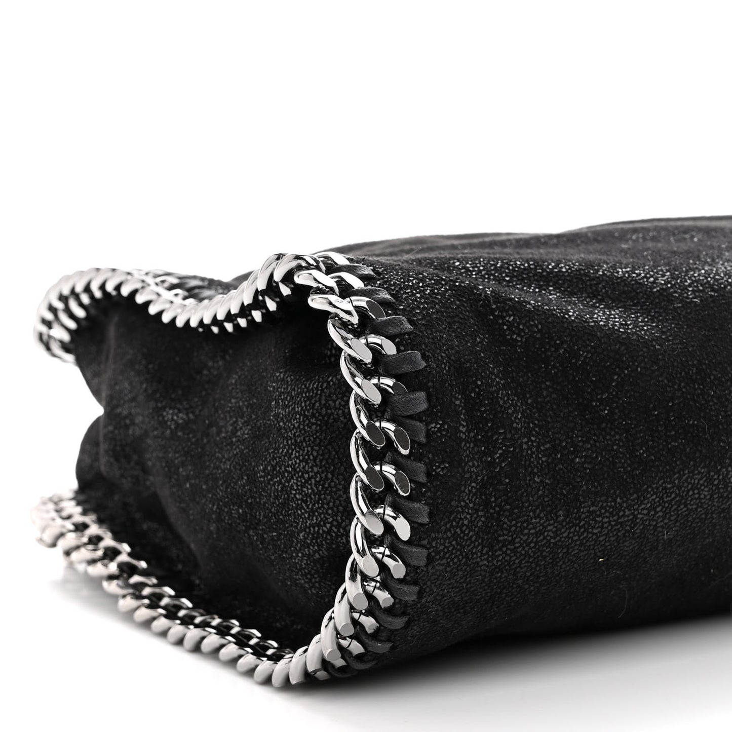 Shaggy Deer Mini Falabella Fold Over Tote Black