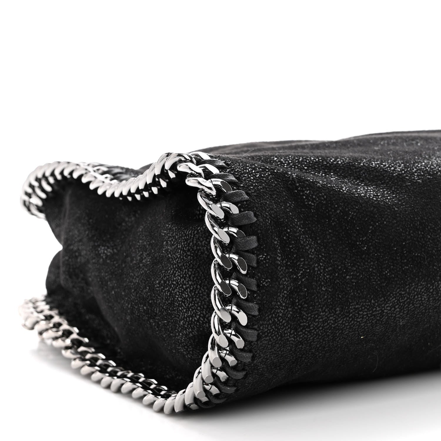 Stella McCartney Shaggy Deer Mini Falabella Fold Over Tote Black 8 of 9