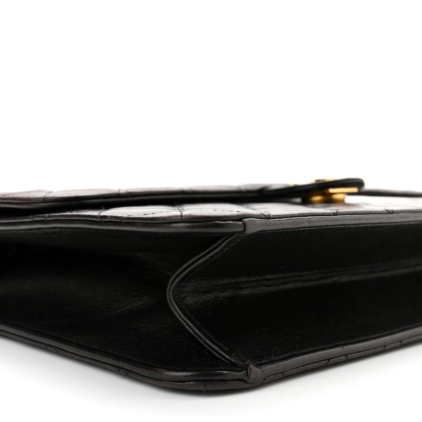 Lambskin Quilted Medium Single Flap Black