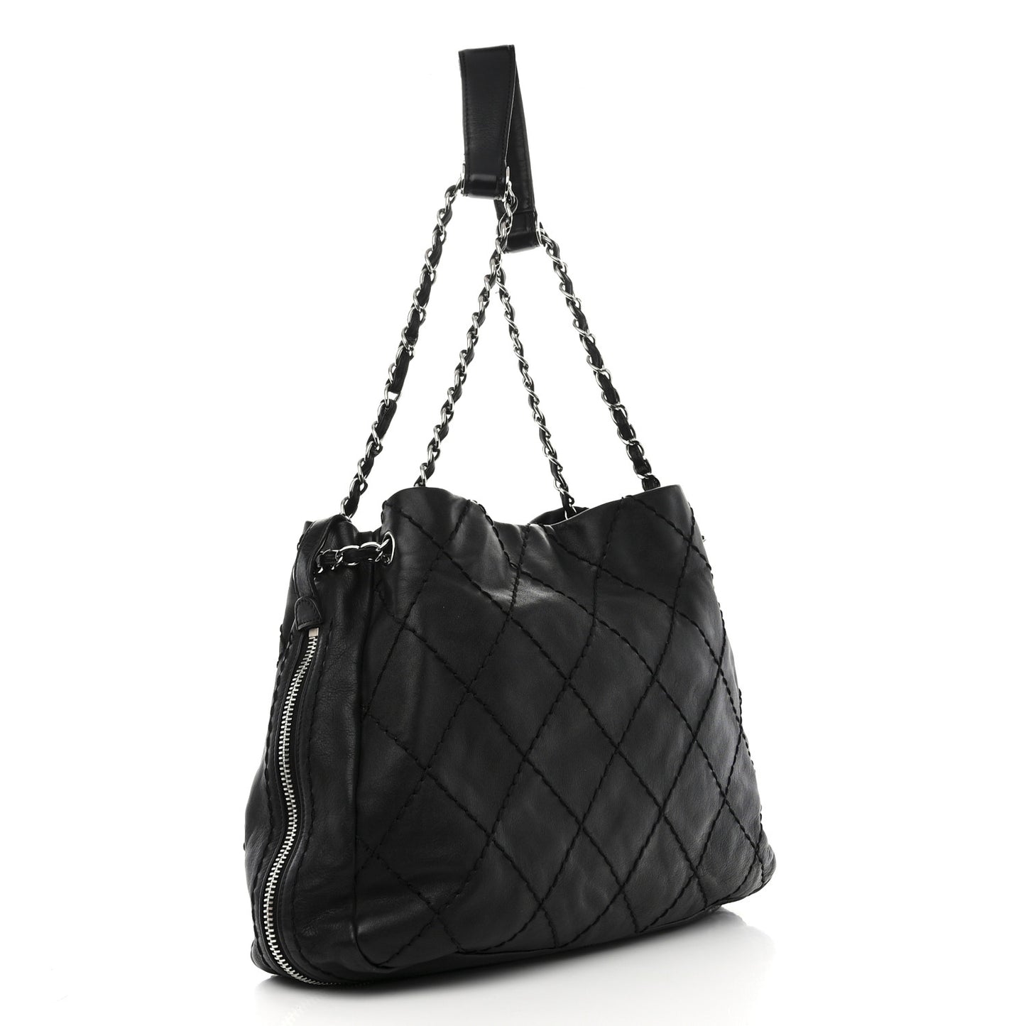 Lambskin Expandable Tote Black
