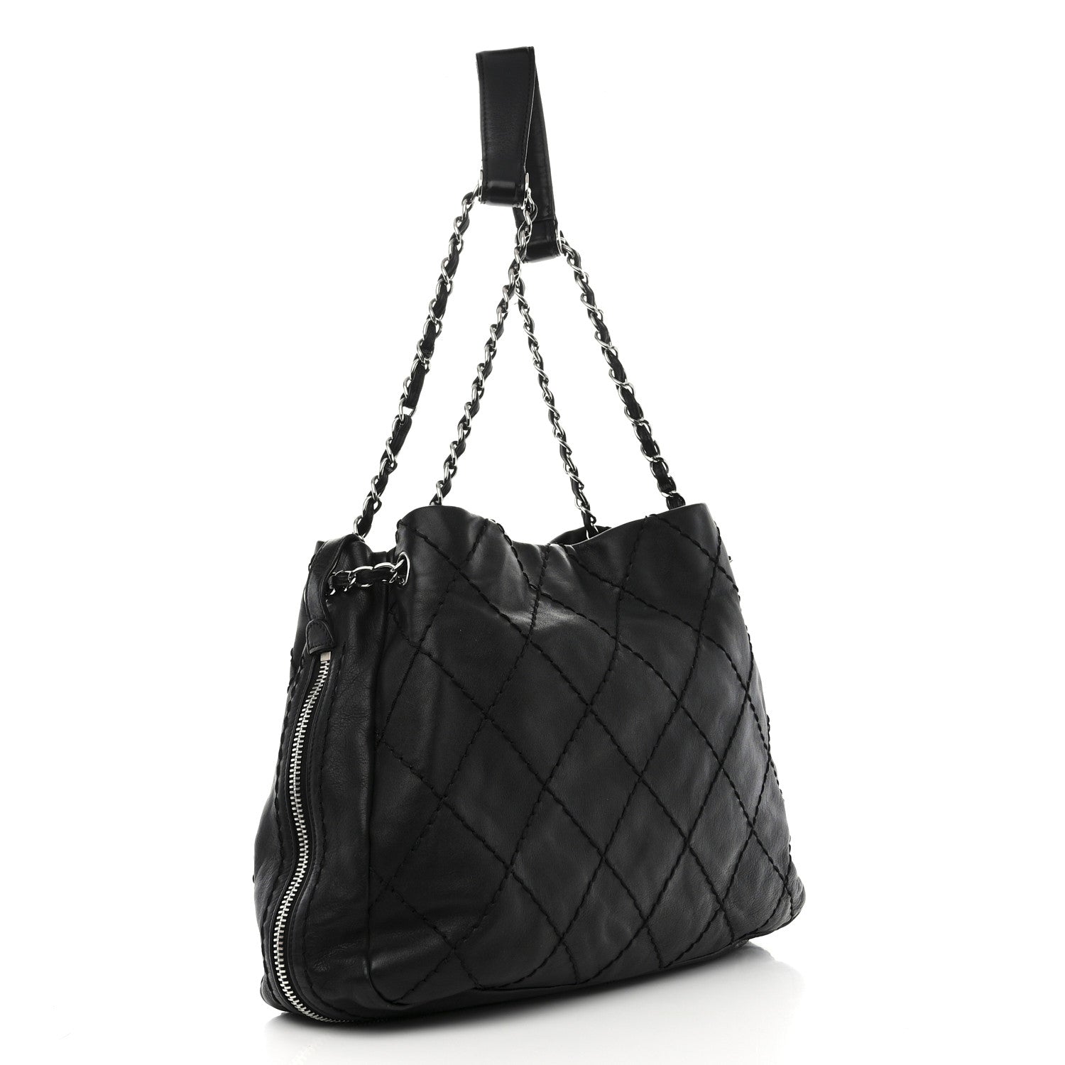 Chanel Lambskin Expandable Tote Black 3 of 13
