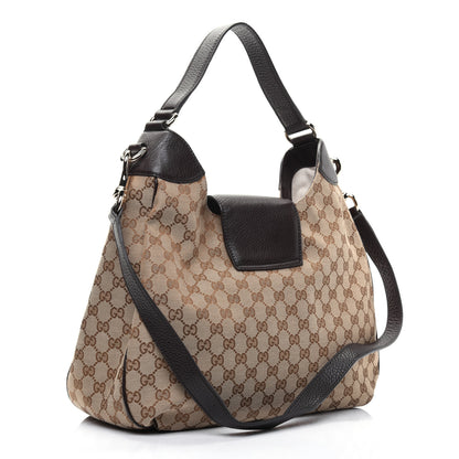 Gucci Monogram Web Medium Dressage Hobo Dark Brown 4 of 16