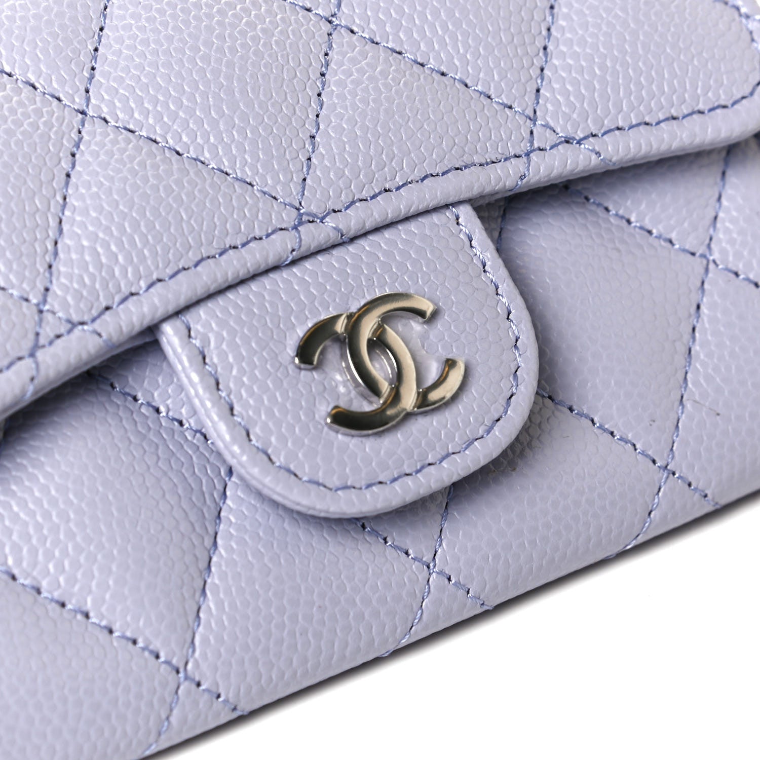 Chanel Caviar Quilted Flap Card Holder Wallet Light Purple 5 of 5