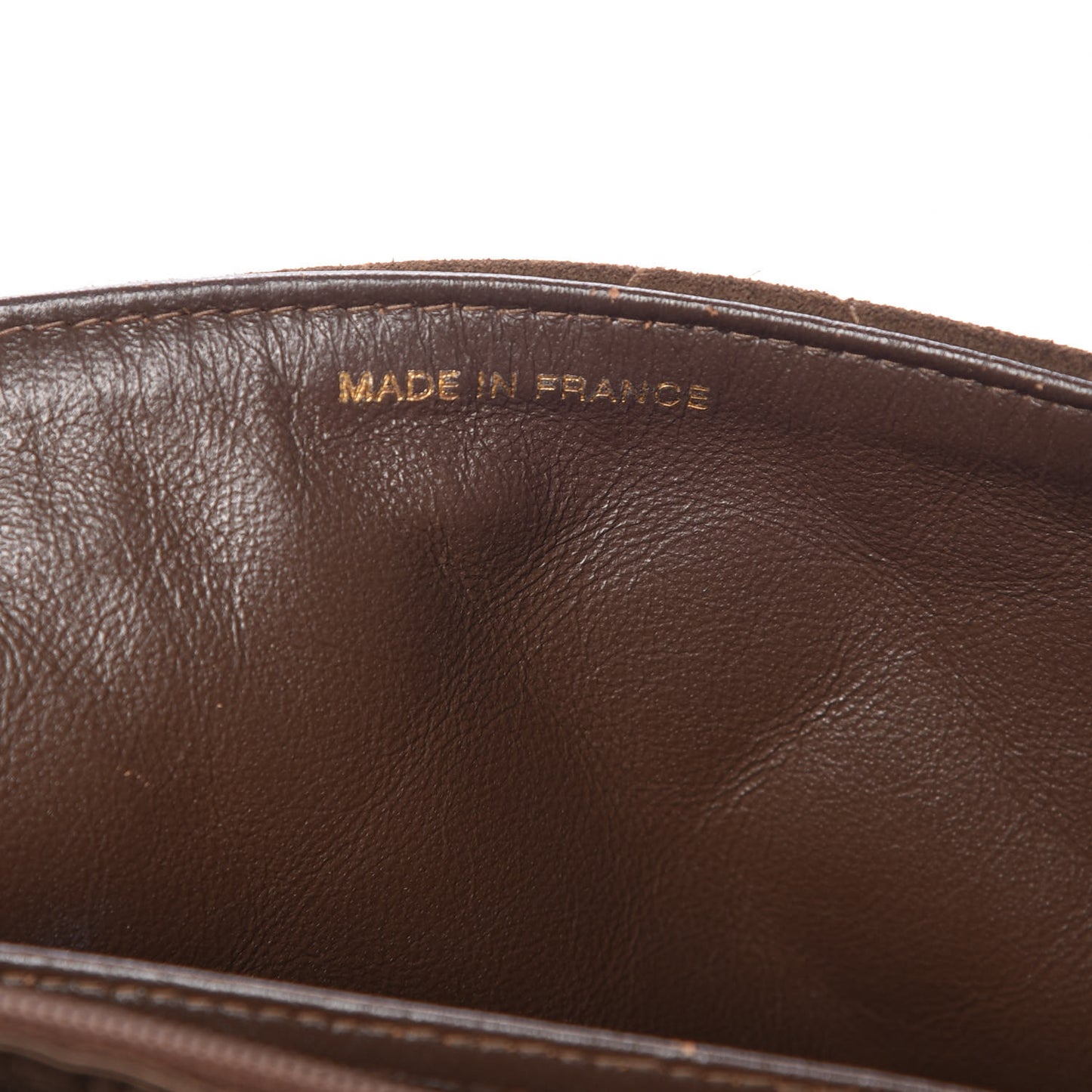 Suede Quilted Jumbo Single Flap Brown