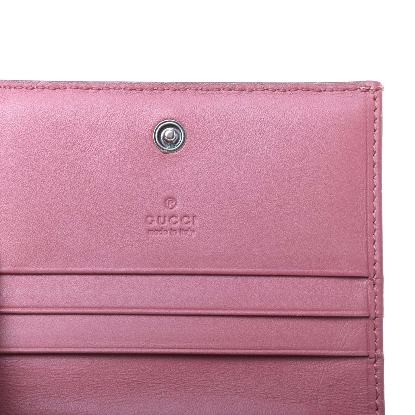 GG Supreme Monogram Blooms Card Case Wallet Beige Multicolor Dry Rose