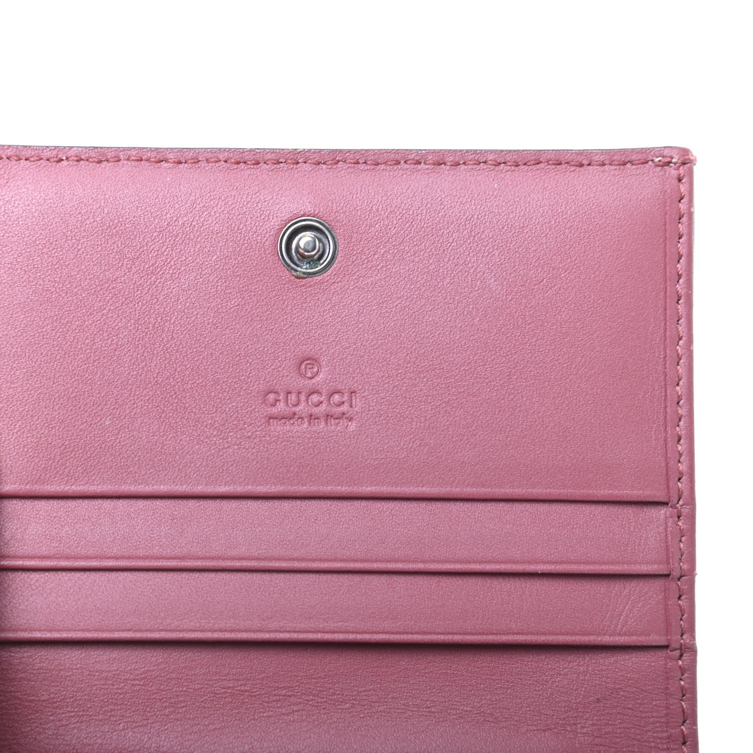 Gucci GG Supreme Monogram Blooms Card Case Wallet Beige Multicolor Dry Rose 6 of 9