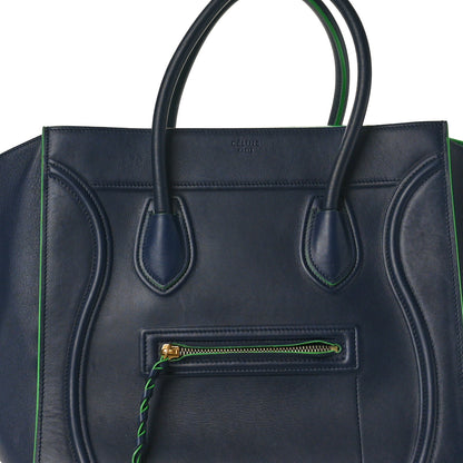 Celine Smooth Calfskin Medium Phantom Luggage Navy Blue Green 8 of 10