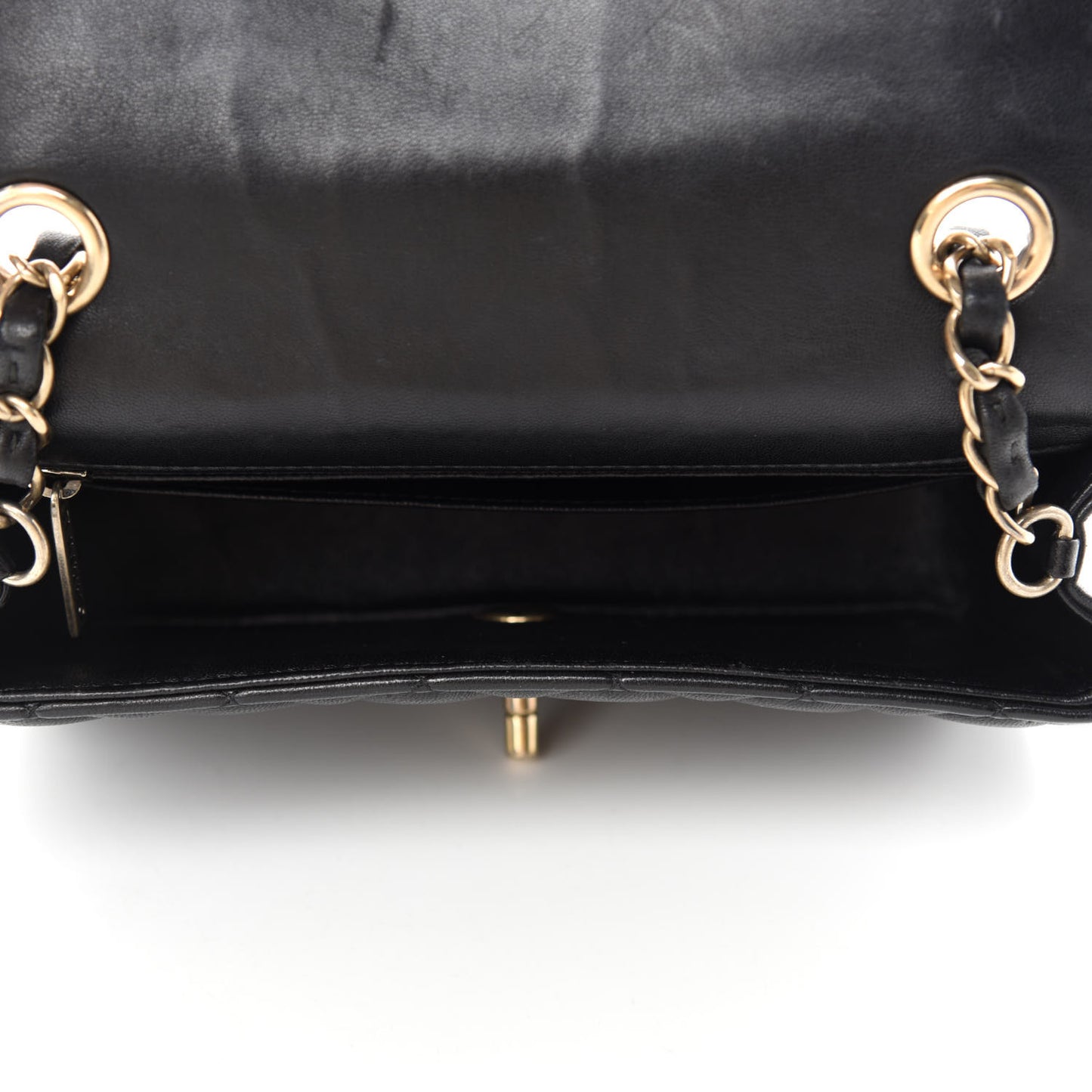 Lambskin Quilted Mini Rectangular Flap Black