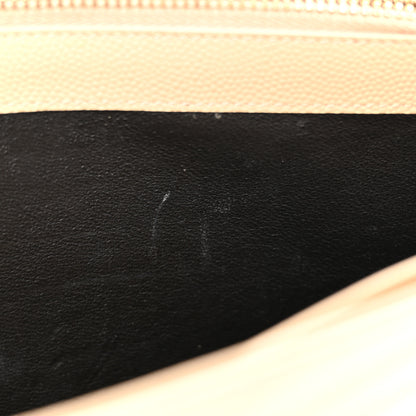 Saint Laurent Grain De Poudre Matelasse Chevron Monogram Chain Wallet Dark Beige 14 of 14