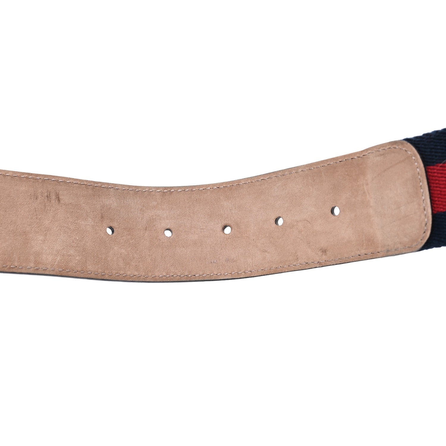 Gucci Nylon Calfskin Double G Web 40mm Belt 85 34 Blue Red Black 5 of 5