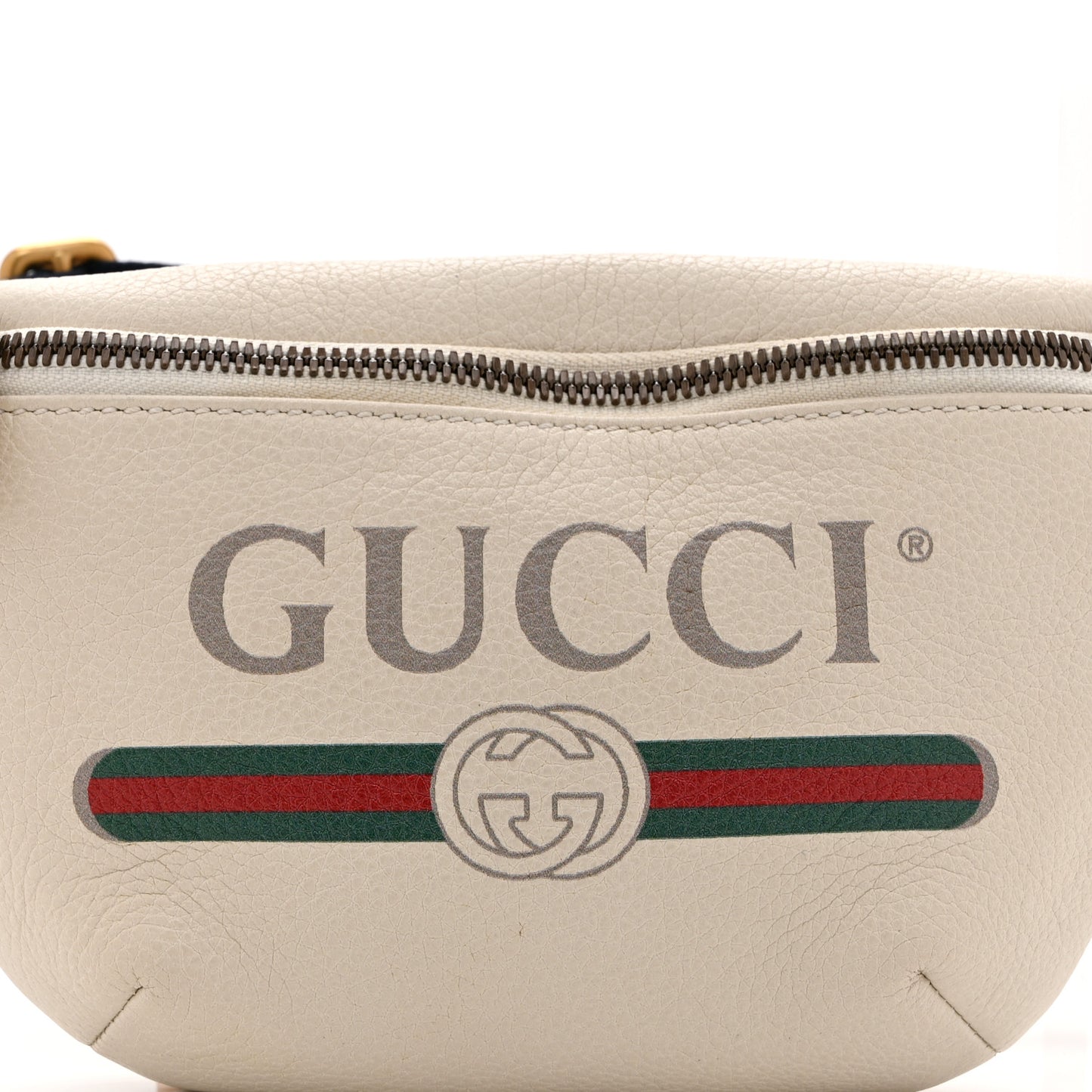 Grained Calfskin Small Logo Belt Bag White