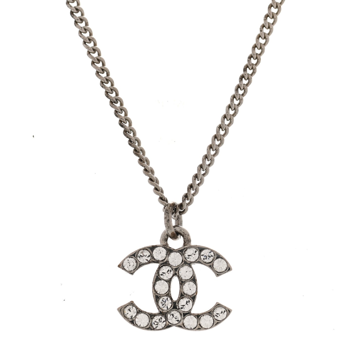 Crystal Timeless CC Necklace Silver