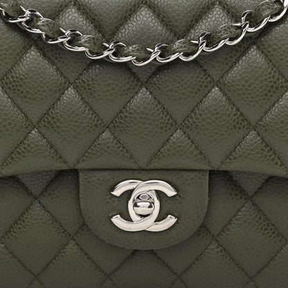 Chanel Caviar Quilted Medium Double Flap Dark Green 8 of 9
