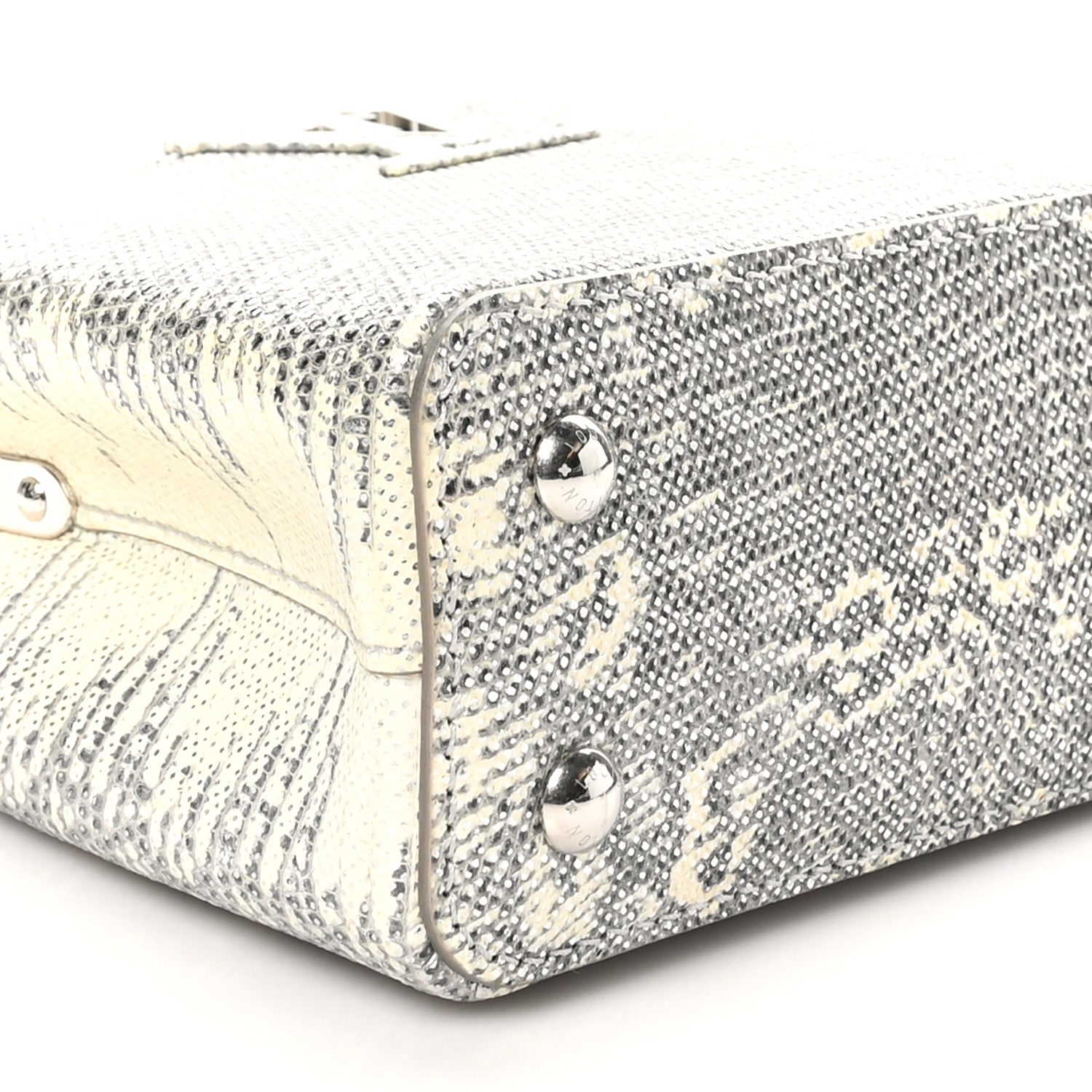 Louis Vuitton Lizard Mini Capucines Argento 8 of 10