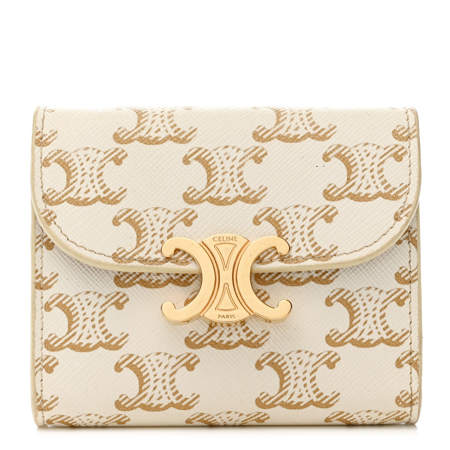Celine Triomphe Canvas Small Triomphe Wallet White 1 of 14