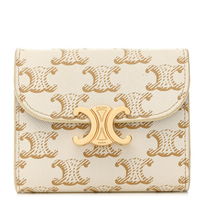 Celine Triomphe Canvas Small Triomphe Wallet White 1 of 14
