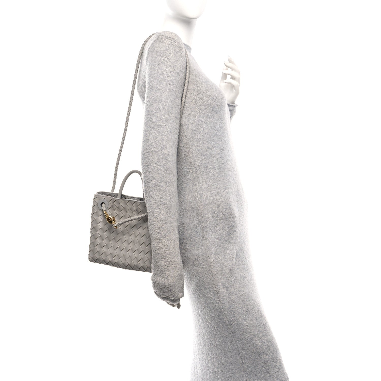 Bottega Veneta Nappa Intrecciato Small Andiamo Shoulder Bag Sterling 2 of 10