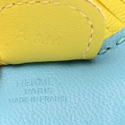 Hermes Milo Lambskin Grigri Rodeo Horse Bag Charm PM Bleu Celeste Lime Malachite 3 of 6