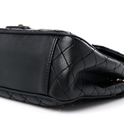 Dolce & Gabbana Lambskin Watersnake Embellished Lucia Shoulder Bag Black 9 of 11