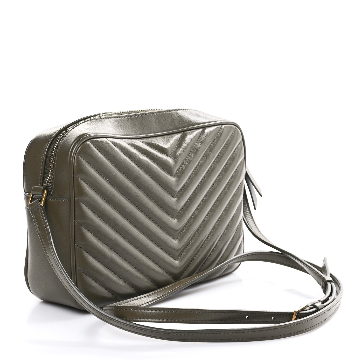 Saint Laurent Calfskin Matelasse Monogram Lou Camera Bag Military Olive 3 of 8