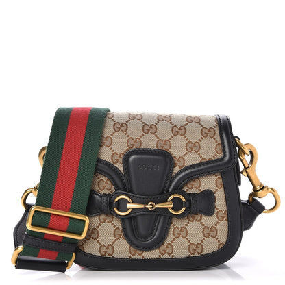 Gucci Monogram Small Lady Web Shoulder Bag Beige Black 1 of 7