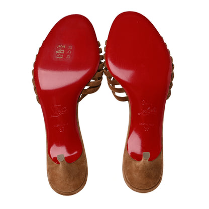 Christian Louboutin Suede Belbrossa 55 Mules 37 Brown 5 of 7