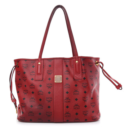 MCM Visetos Medium Liz Reversible Shopper Tote Ruby Red 1 of 17