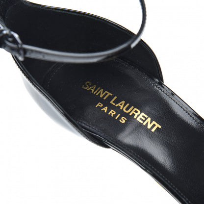 Saint Laurent Patent Calfskin Opyum 110 Sandals 38 Black Gold 6 of 8