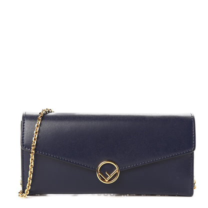 Fendi Vitello Liberty Lucido F is Fendi Continental Envelope Wallet On Chain Blueberry 1 of 9