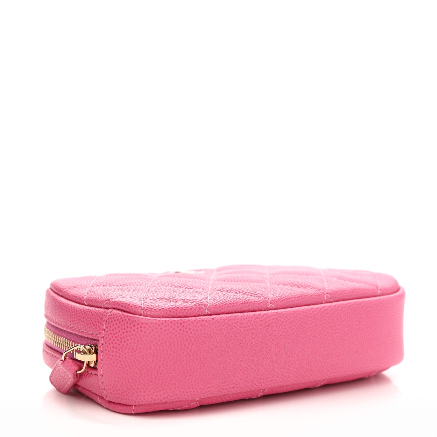 Chanel Caviar Quilted Small Curvy Pouch Cosmetic Case Pink 4 of 8