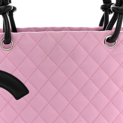 Chanel Calfskin Quilted Large Cambon Tote Pink Black 8 of 11