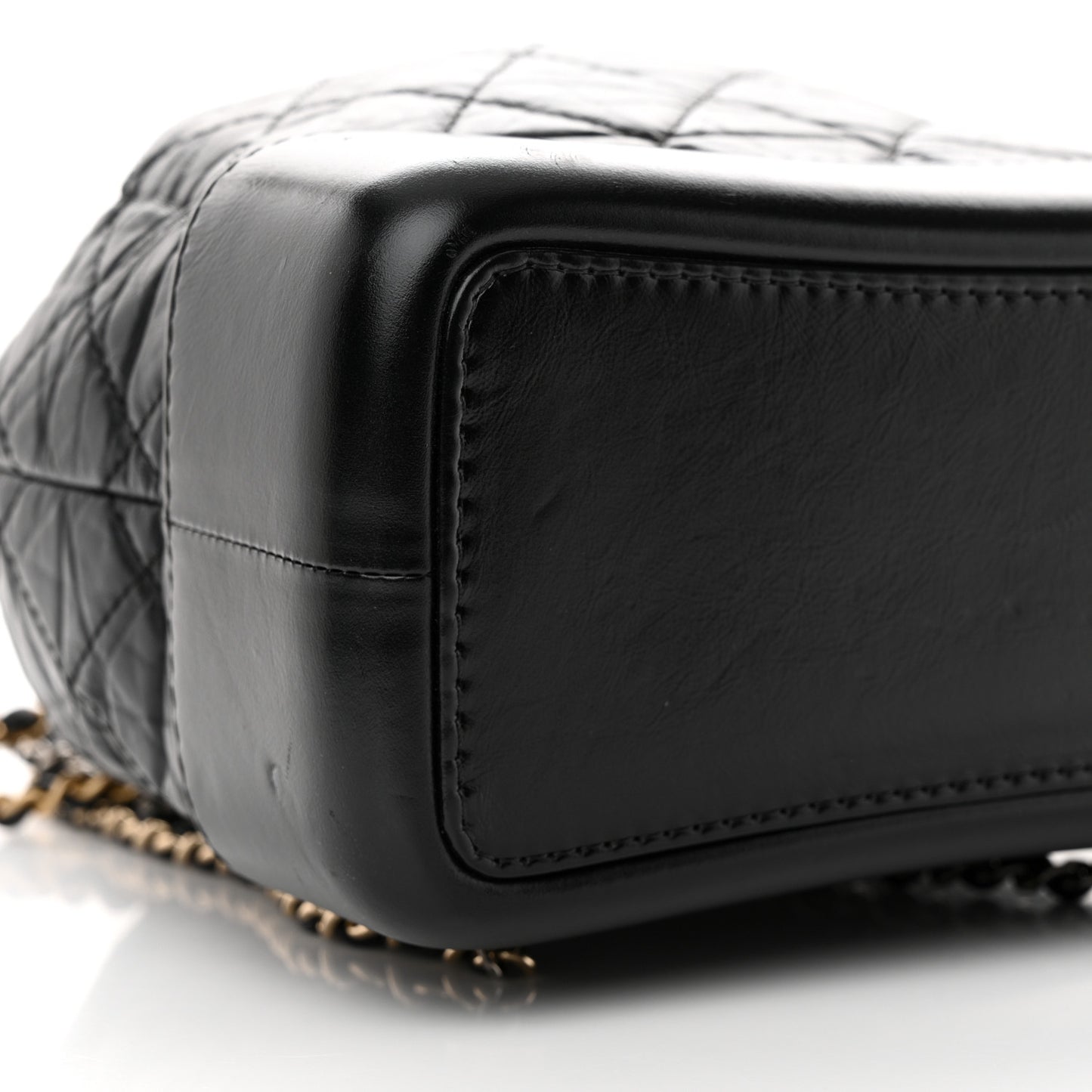 Aged Calfskin Quilted Small Gabrielle Backpack Black