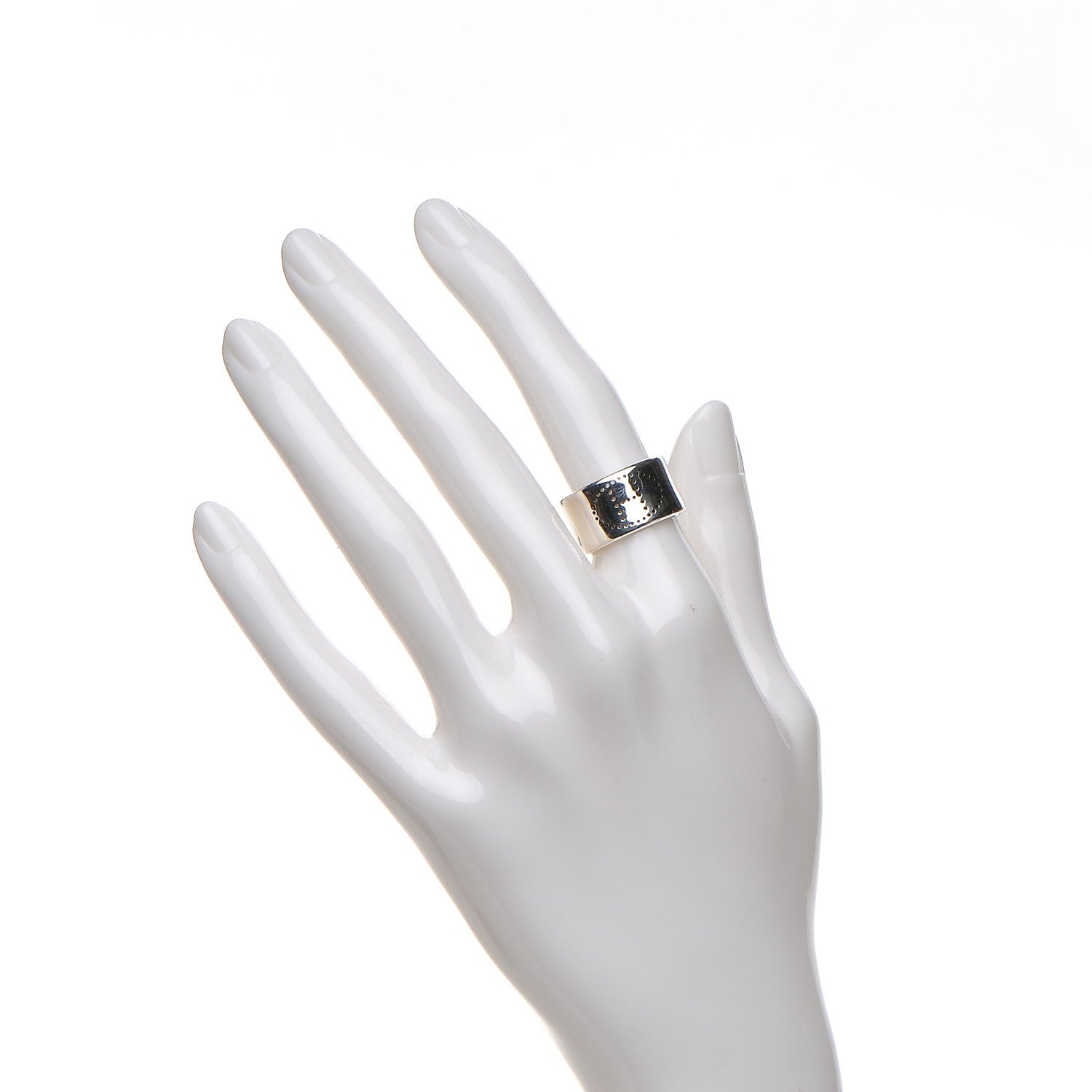 Hermes Sterling Silver Eclipse Ruban Ring GM 50 5.25 2 of 6
