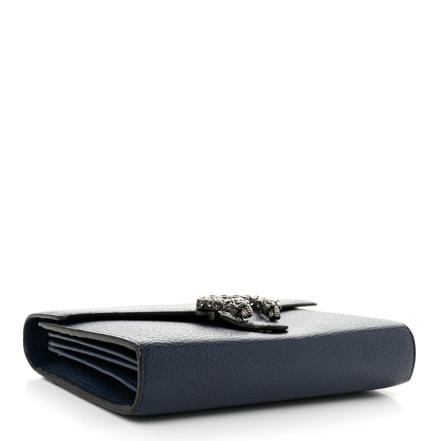 Gucci Calfskin Mini Dionysus Chain Wallet Blue Agata Black Diamond 3 of 10