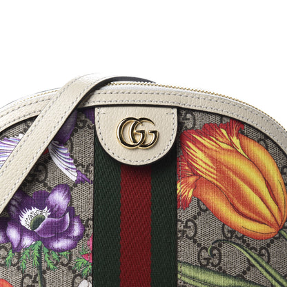 Gucci GG Supreme Monogram Flora Web GG Small Ophidia Dome Shoulder Bag White 10 of 11