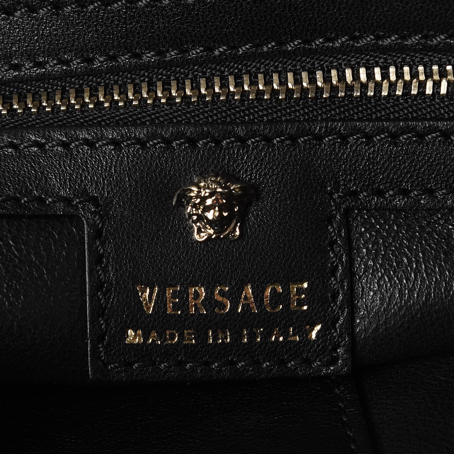 Versace Calfskin Sequin Embellished Printed Palazzo Bow Bag Black 6 of 7