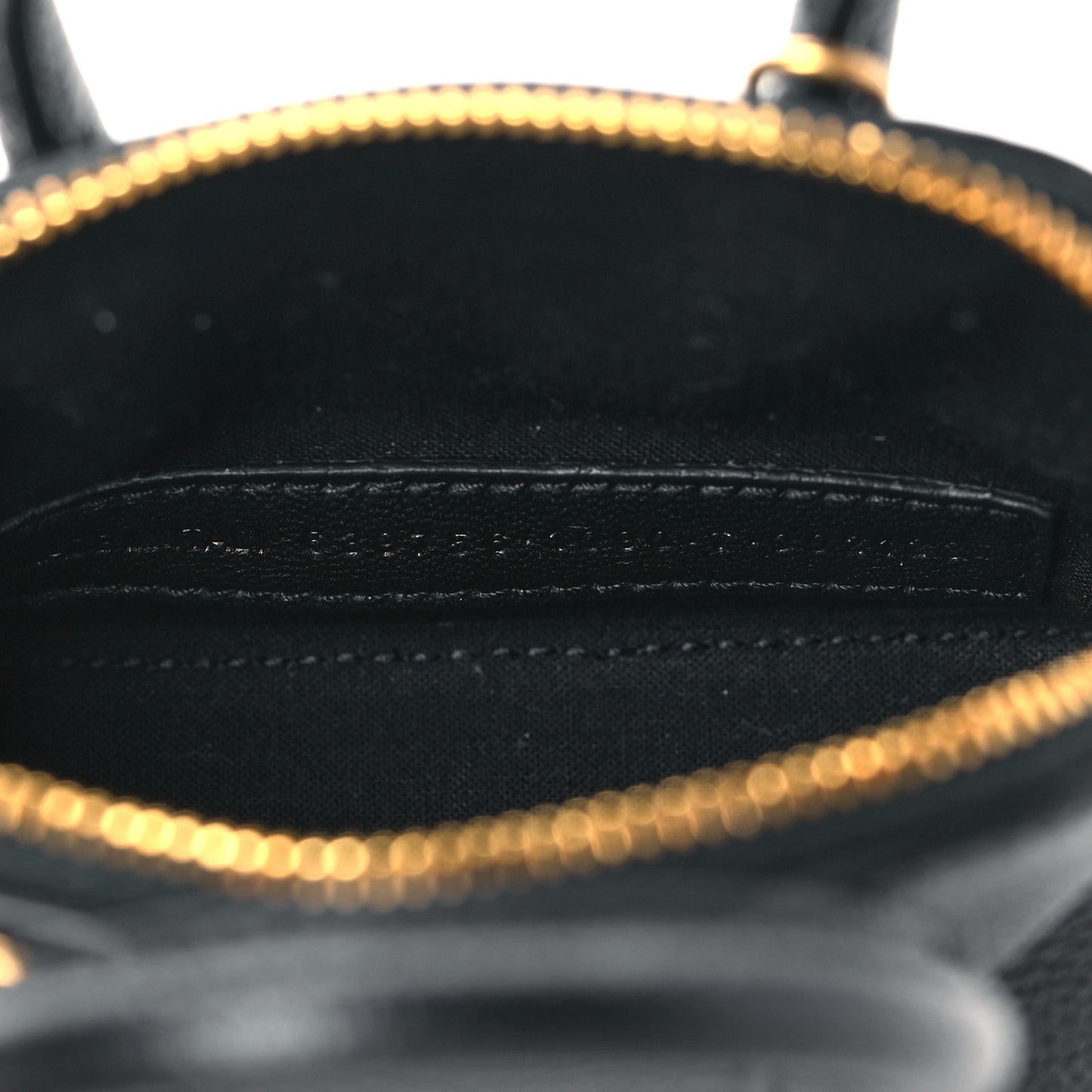 Grained Calfskin Logo Mini Ville Top Handle Bag Black White