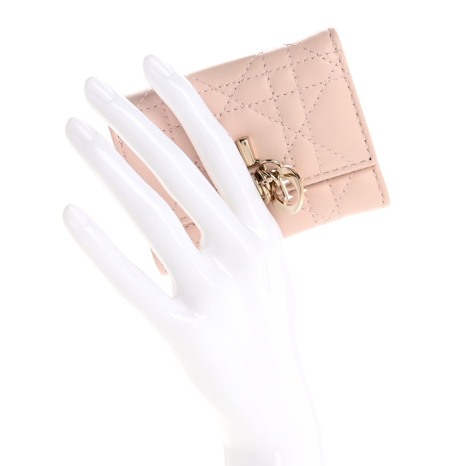 Christian Dior Lambskin Cannage My Dior Glycine Wallet Rose Poudre 2 of 7