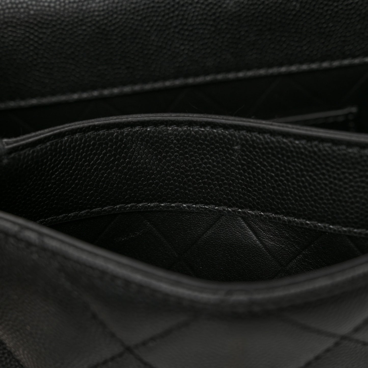 Caviar Quilted Moon Messenger Black