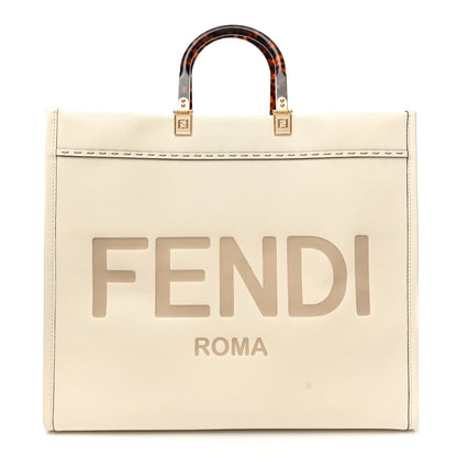 Fendi Vitello King Plexiglass Medium Fendi Sunshine Shopper Tote White Ice 1 of 6