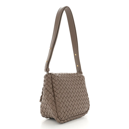 Bottega Veneta Nappa Intreccio Mini Cobble Shoulder Bag Taupe Grey 3 of 9