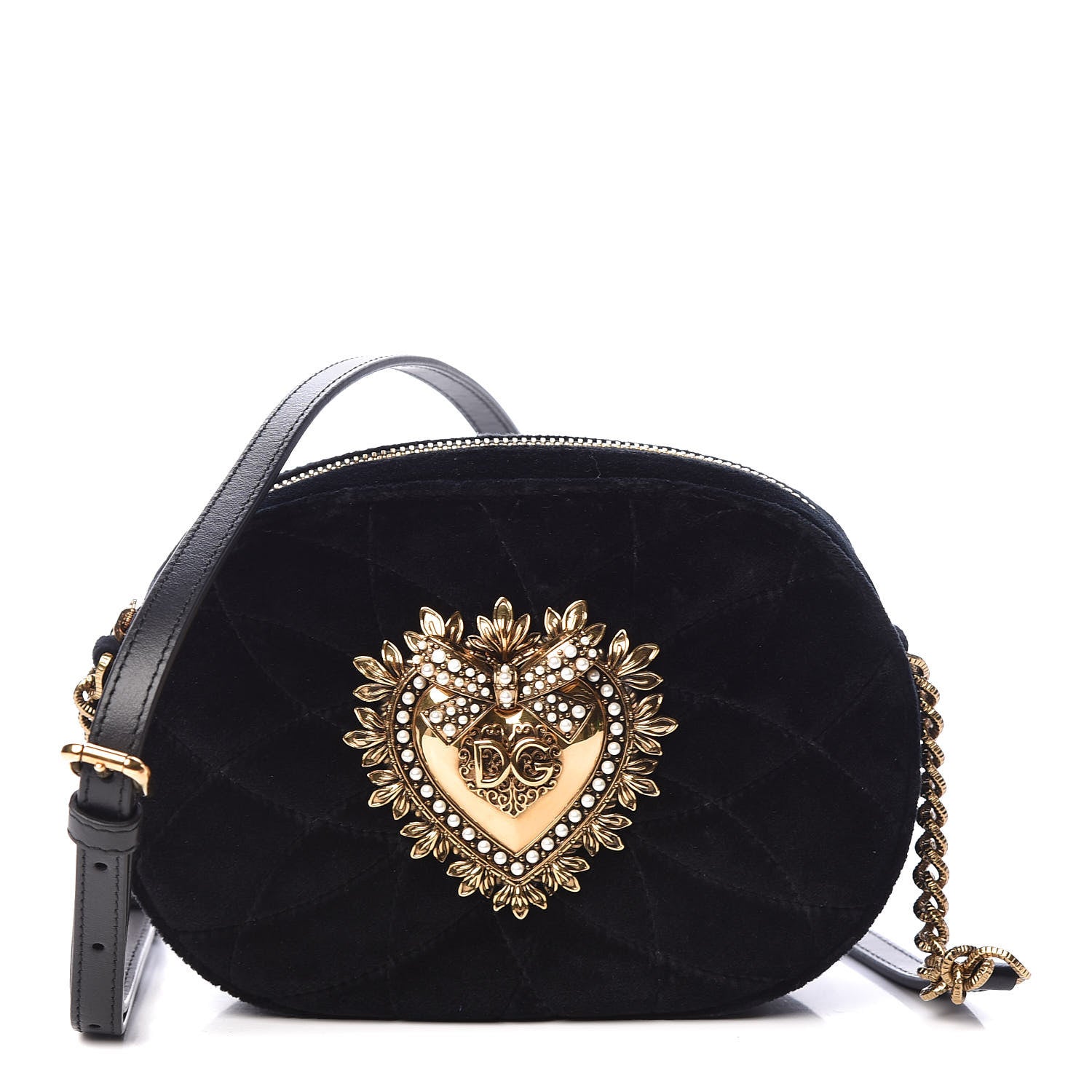 Dolce & Gabbana Velvet Devotion Crossbody Bag Black 1 of 9